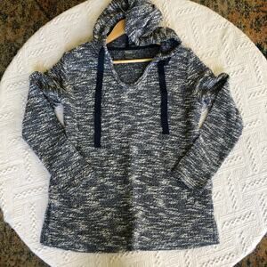 Natural Reflections BassPro Shops Blue Knit Hooded Sweater Women’s Small Pockets